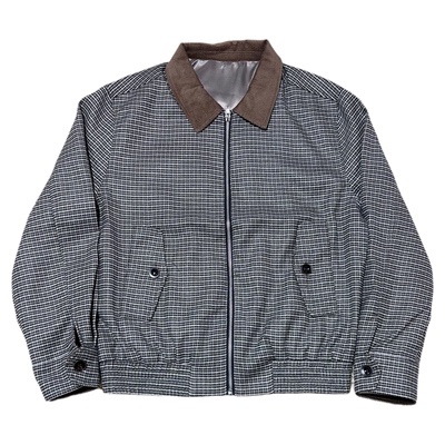 ATA26千鸟格老钱风拼接夹克灯芯绒领威尔士亲王复古外套上衣miu风