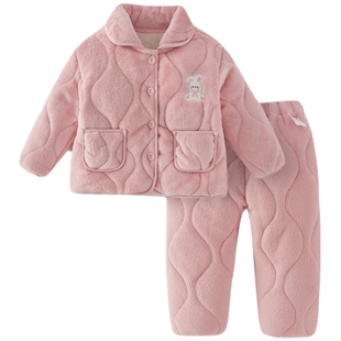 [远红外]儿童冬季家居服女童三层夹棉睡衣