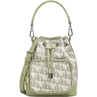 TATA他她复古老花水桶包女士包包气质小巧手提包手拎包2025新款