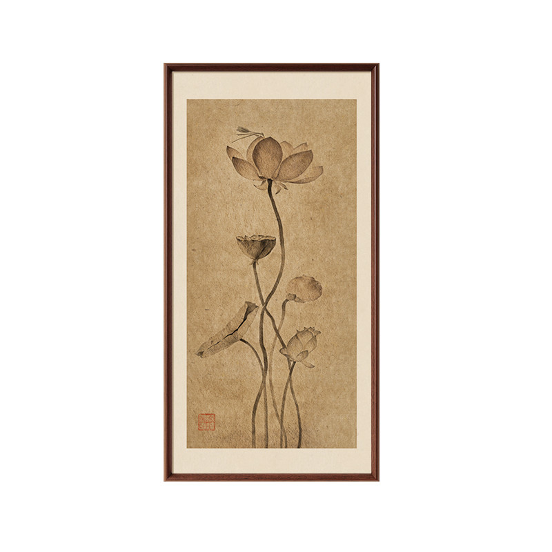 【新中式风】禅意荷花电表箱挂画