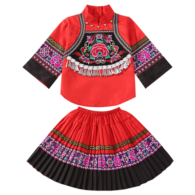 苗族服装女儿童壮族三月三哈尼族