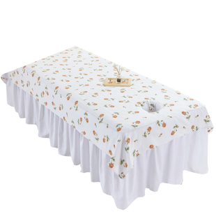 水洗棉床单美容院专用带洞印花亲肤美容床耐洗推拿按摩白床单易干