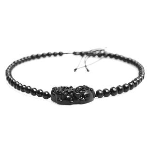 泗滨宝泗滨砭石项链 貔貅吊坠挂坠 砭石貔貅坠 颈部使用玄黄砭石