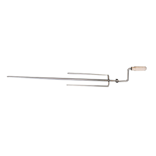 加长不锈钢带摇把可旋转烤羊腿烤羊排烤鸡烧烤架叉子户外烤肉工具