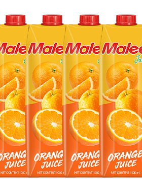 Malee泰国玛丽橙汁新鲜1L*4