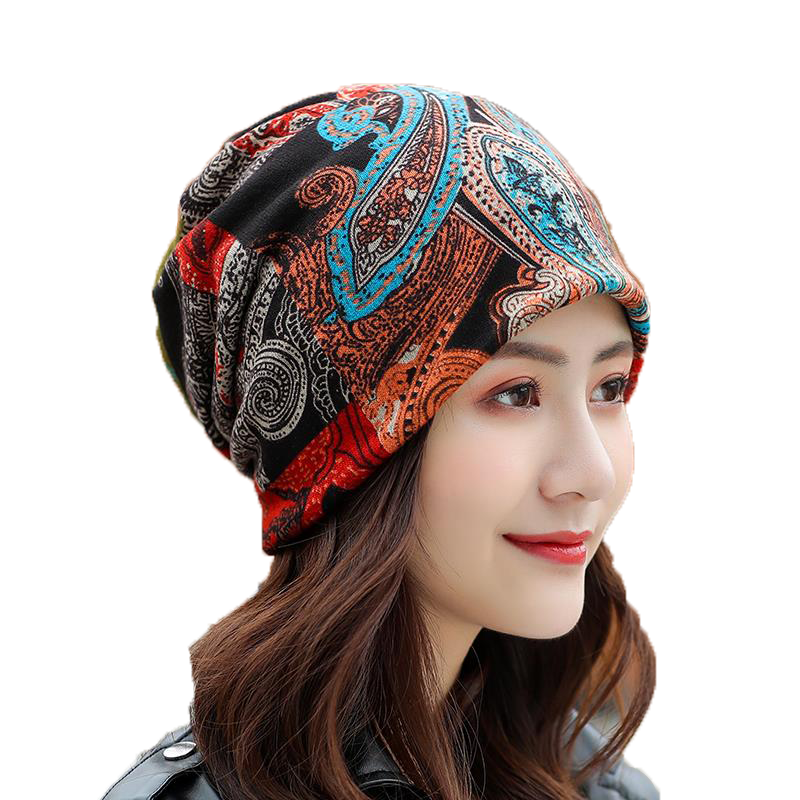 帽子女春秋包头帽时尚套头帽韩版潮头巾帽多用围脖睡帽保暖月子帽