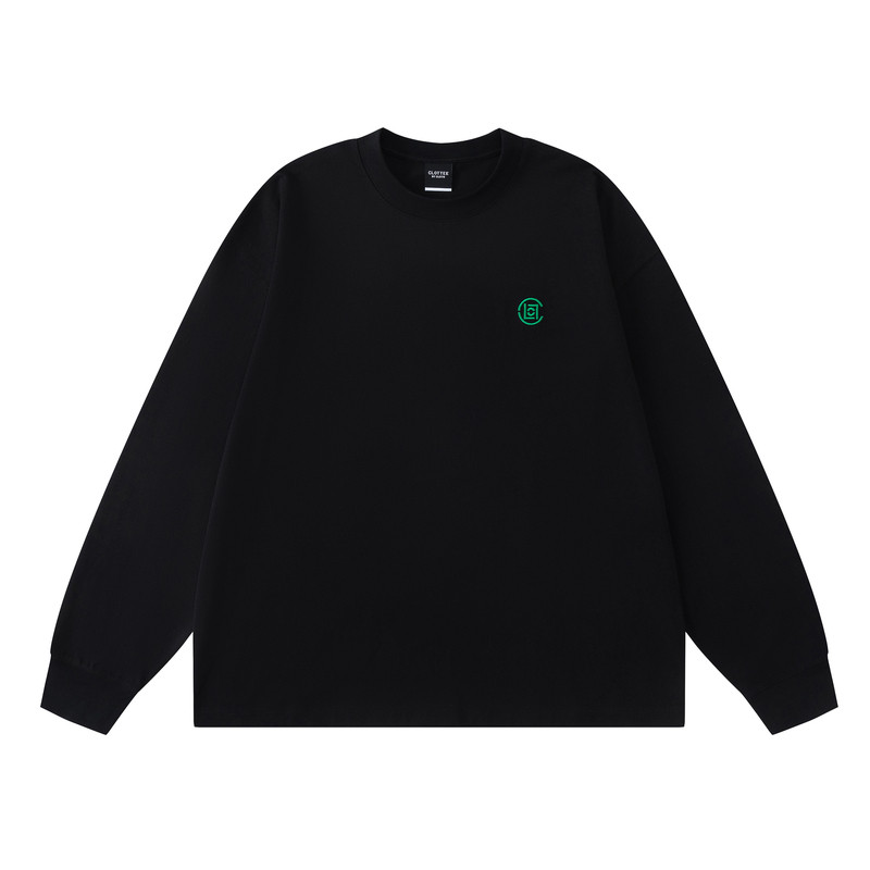 CLOTTEE by CLOT秋季基础长袖T恤男刺绣宽松情侣装卫衣休闲上衣W
