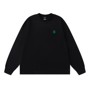CLOTTEE by CLOT秋季基础长袖T恤男刺绣宽松情侣装卫衣休闲上衣W