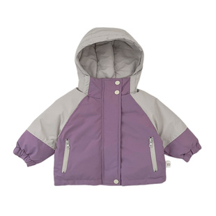 男宝宝冬款韩版休闲羽绒服外套女童洋气保暖上衣婴幼儿连帽冲锋衣