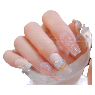 Limitpretty日式网红美甲特细金色链条特细歪心链条装饰细钢珠链