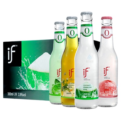 if气泡酒300ml果酒女士低度甜酒微醺蜜桃酒椰子酒混合口味鸡尾酒
