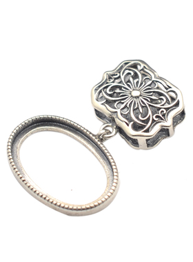 diy欧式复古宫廷风琥珀底托坠子