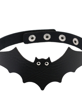 小恶魔蝙蝠侠皮项圈项链