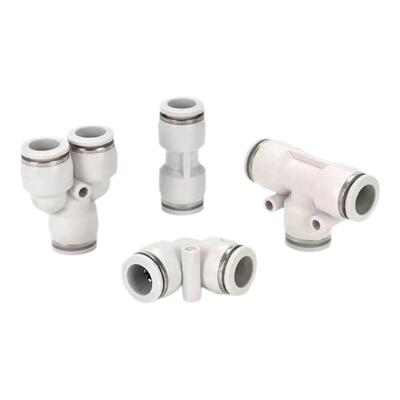 气动气管T型Y型三通直通白色接头