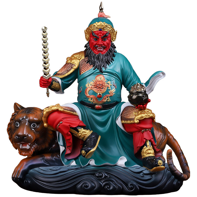 陶瓷高端彩赵公明武财神神像摆件