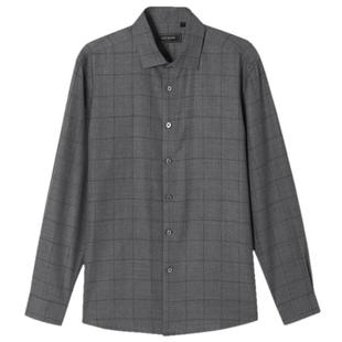 【30%羊毛可机洗】雅戈尔春秋新款商务保暖易打理格纹长袖衬衫男