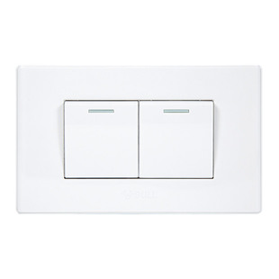 公牛118型双开双控开关面板电源灯家用二开两开双联双掷墙壁暗装