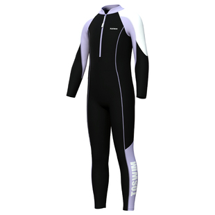 TOSWIM儿童游泳女童男童中大童连体长袖长裤度假泳衣冬泳专用