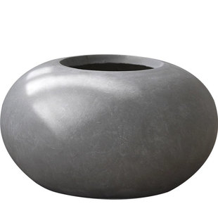 创意圆形镁泥花盆花器竹子绿植搭配茶室商场服装店会所装饰