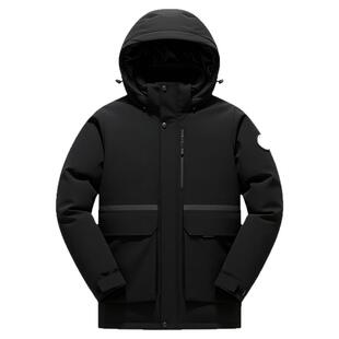 正品牌雪中飞新品鹅绒保暖羽绒服男款内含背带蓄热层时尚连帽外套