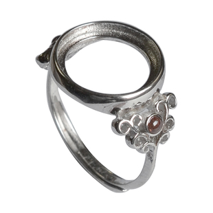 燕子家高端vintage纯银女款戒托925银复古轻奢法式戒指空托12*12