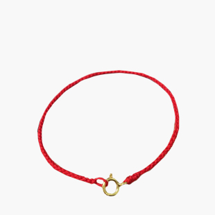 马年情侣红绳黑绳手工编织diy手绳14k包金扣可穿珠男女手链绳子