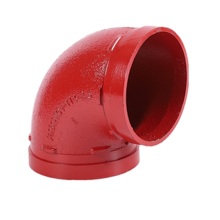 沟槽90度弯头DN100消防管道卡箍式连接XGQT1球墨铸铁材质直角接头