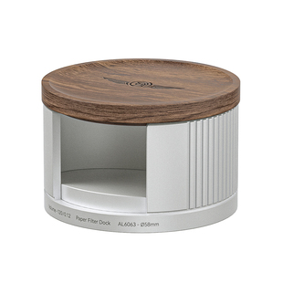 Hero咖啡滤纸收纳盒意式咖啡机圆形滤纸通用铝合金防尘收纳滤纸架