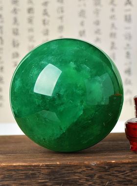 绿色水晶球水晶球特大号水晶石纯天然真品办公居家摆件招财风水球