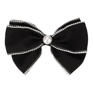 AJIDOU阿吉豆抓夹女甜美俏皮珍珠可爱蝴蝶结半扎横夹可爱发夹发饰