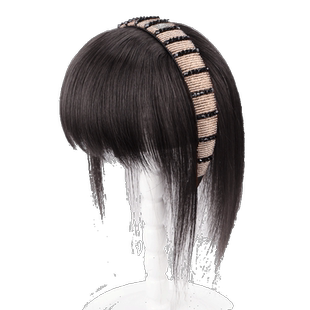 刘海假发女自然前额遮白发发箍一体全真发丝修颜减龄头顶补发片女