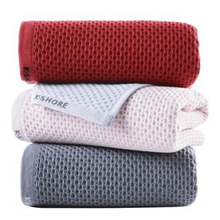 3条金号毛巾纯棉纱布蜂巢蜂窝全棉浴巾洗脸洗澡家用成人吸水速干