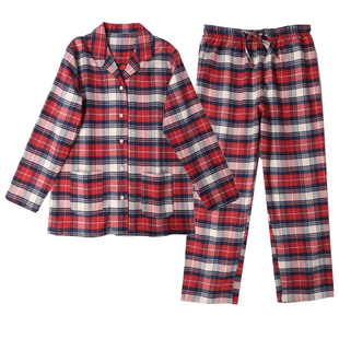 女睡衣春秋款纯棉长袖套装冬季全棉磨毛绒布舒适纯棉常规厚度居家