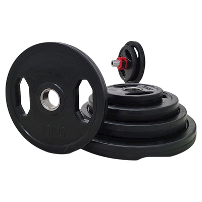 黑金刚杠铃片包胶包铁