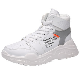 秋冬隐形内增高男鞋10cm特高增高鞋男12cm皮面厚底休闲韩版运动鞋