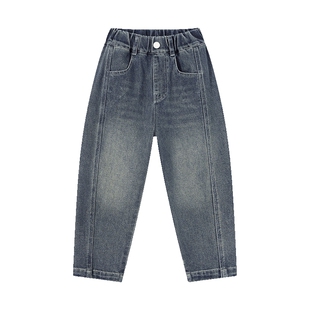 多多家男童牛仔裤儿童裤子2026春装新款中大童洋气百搭休闲长裤潮