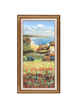 美式入户玄关装饰画油画走廊过道