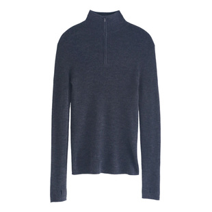 徐大脸吖定制 扬子纱100羊毛无缝半高领拉链打底衫拇指袖针织衫女