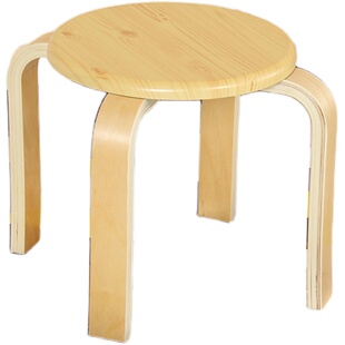 实木凳子家用餐凳简约现代曲木商用可摞叠大人木头凳子餐桌凳圆凳