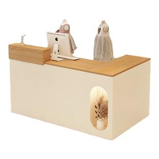 服装店转角收银台店铺小型吧台美容美甲现代简约公司酒店接待前台