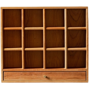 掬涵樱桃木茶具柜实木杯架日式茶架格子架多宝格展示收纳置物搁架