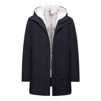 水貂内胆中长款派克服男