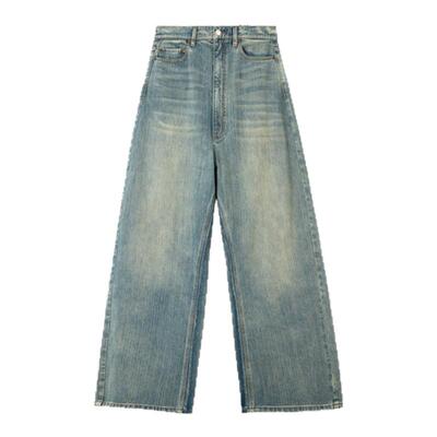 ETHOR 25早春新品 设计师品牌 水洗毛边廓形牛仔裤 SOLSOL买手店