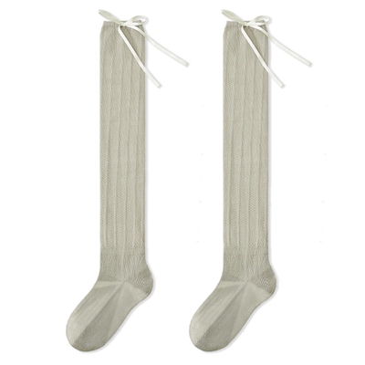 purpleguys小腿袜子少女夏季薄款透气jk蝴蝶结miu系芭蕾风堆堆袜