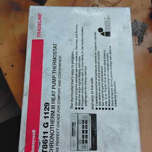 Honeywell T8611G 1129 Chronotherm III Heat Pump Thermostat -