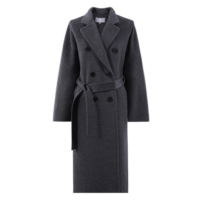 东黎山羊绒 女士秋冬中长款经典801西服领羊绒大衣女毛呢外套4785