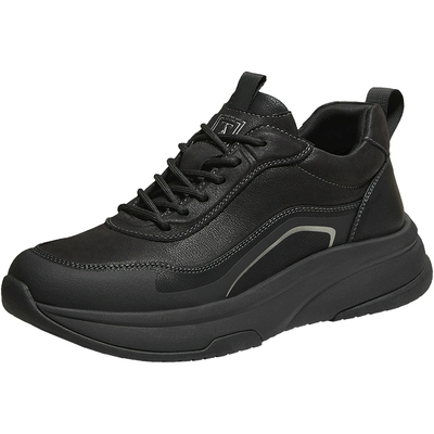 TATA他她男鞋冬季新款百搭休闲鞋黑色运动鞋跑步鞋VPW01DM5奥莱