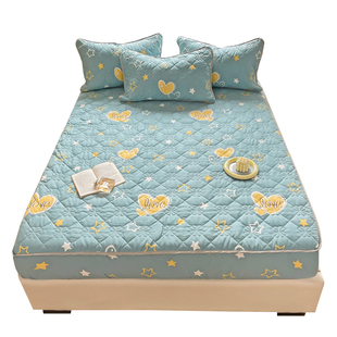 全棉床笠单件纯棉加厚夹棉防滑床罩四季通用全包床单卡通床垫套子