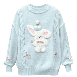 女童毛衣秋冬款加厚套装洋气2025新款中大童女孩针织上衣裤子时髦