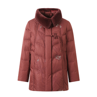 新款妈妈冬装羽绒服女中长款中老年人冬季外套保暖女士时尚休闲装